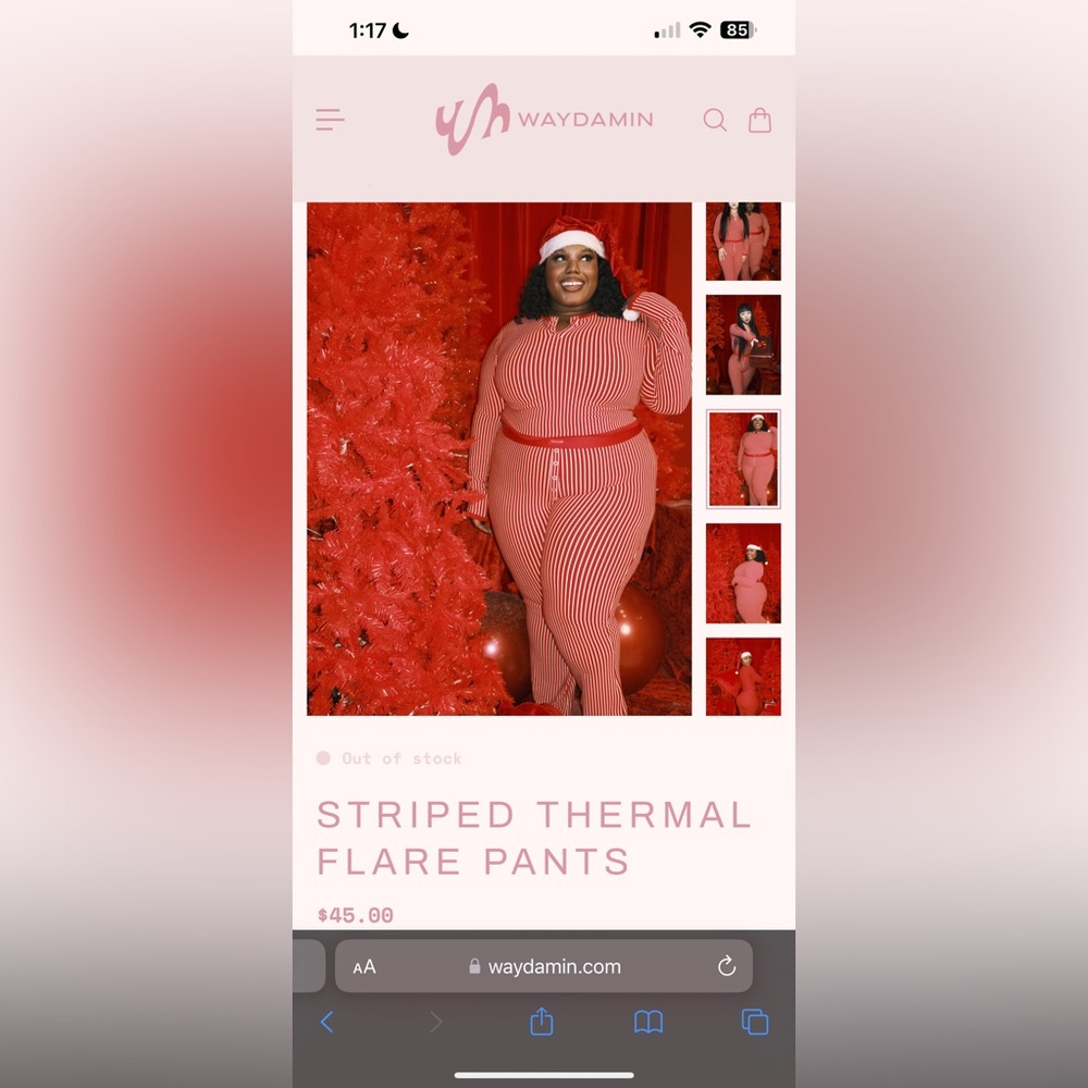 WAYDAMIN STRIPE RED THERMAL SET 💋❤️